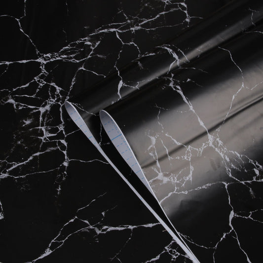 Self Adhesive Black / White Marble Sheet for Kitchen